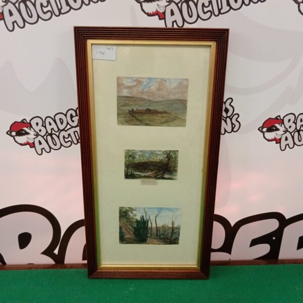 Antique William Brodie watercolour landscape painting in a frame.