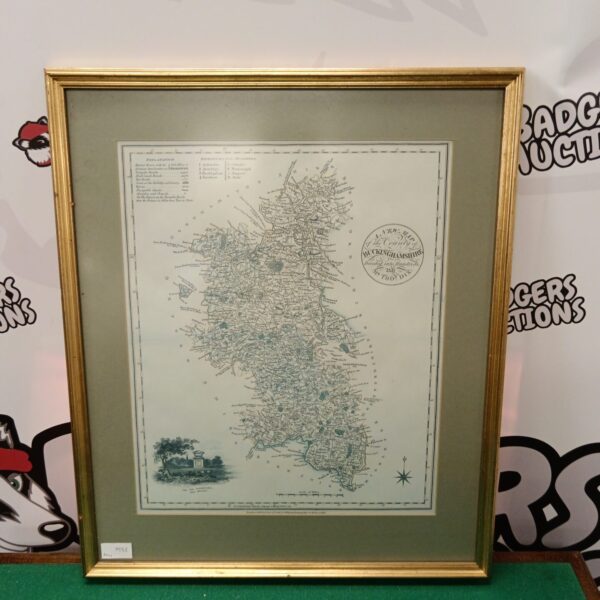 Antique Buckinghamshire map print by William Darton, detailed county map.