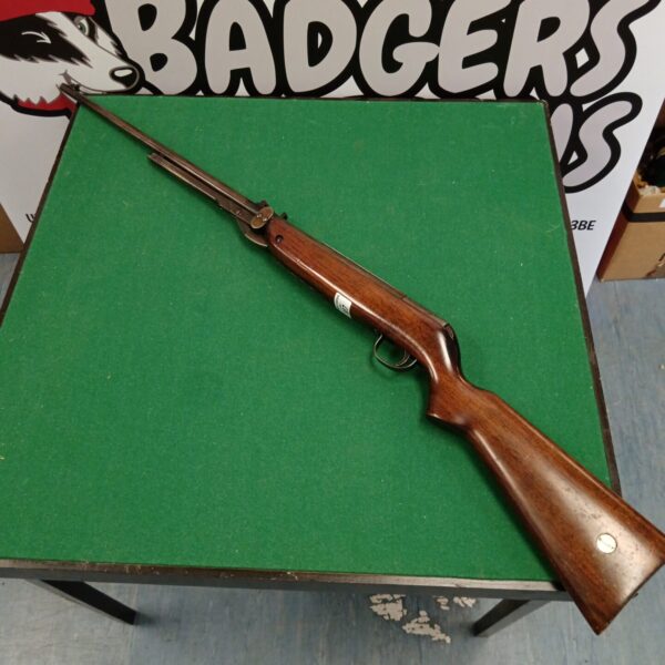 Vintage Webley & Scott Mark 3 air rifle with wooden stock.
