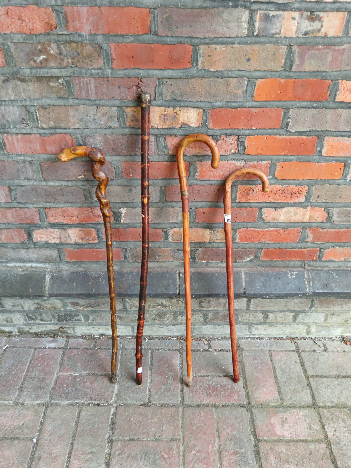 808 Four vintage walking sticks