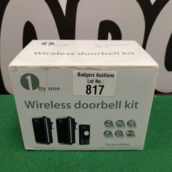 1 by one wireless doorbell kit, model SKU:one-055, in packaging.