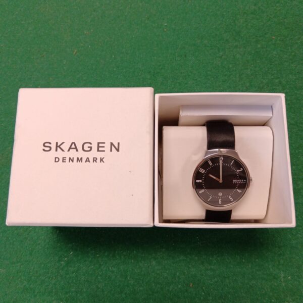 Skagen Denmark gents watch in its original box.