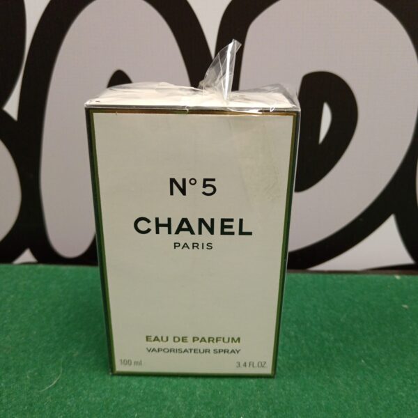 Sealed bottle of Chanel No 5 Eau de Parfum, classic fragrance.