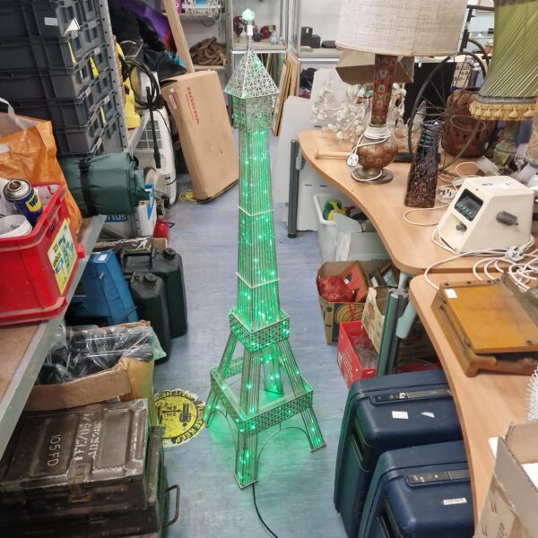 Multi-colour LED Eiffel Tower decorative lighting feature.