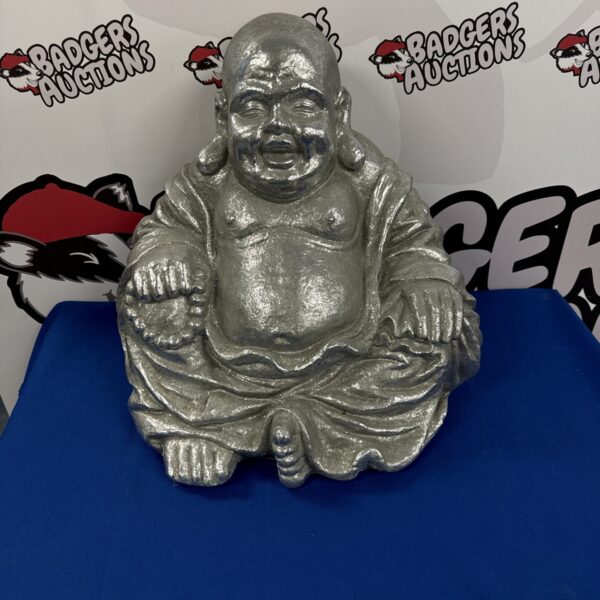 Large resin Buddha ornament for home or garden decor.