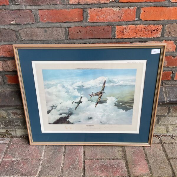 Robert Taylor "Duel of the Eagles" print signed by Bader and Galland.