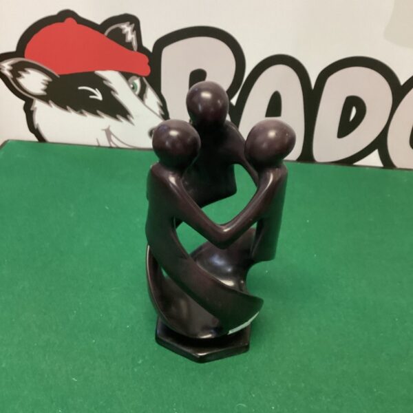 Kenyan family sculpture, handmade African wood carving.