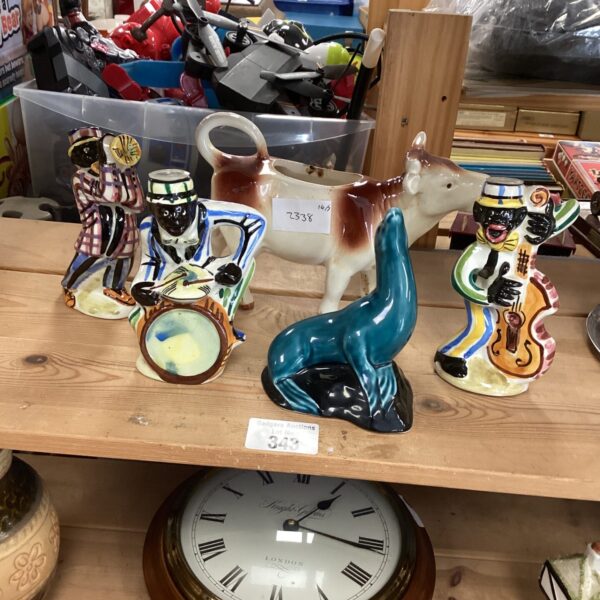 Vintage Poole Pottery jazz man figurine, mid century modern style.