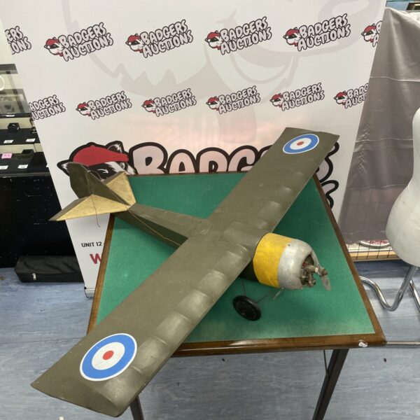 Vintage WW1 style biplane model airplane for collectors.