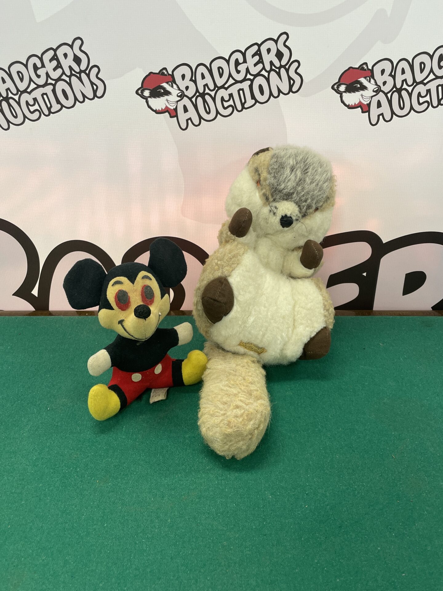 316 vintage Walt Disney mickey mouse plush toy and vintage merry thought squirrel