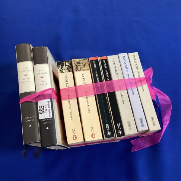 Vintage lot of Jane Austen and D.H. Lawrence novels.