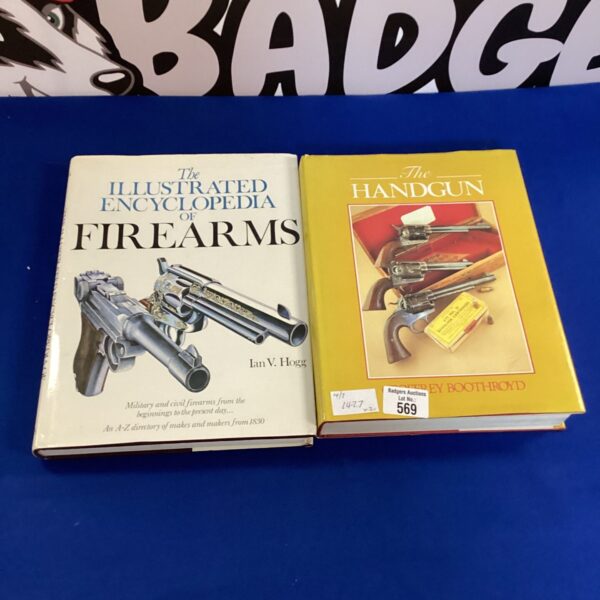 Two handgun books, including the illustrated encyclopaedia of firearms.