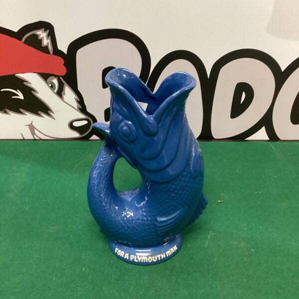 Vintage Dartmouth Pottery guggle jug featuring the Pymouth Man character.