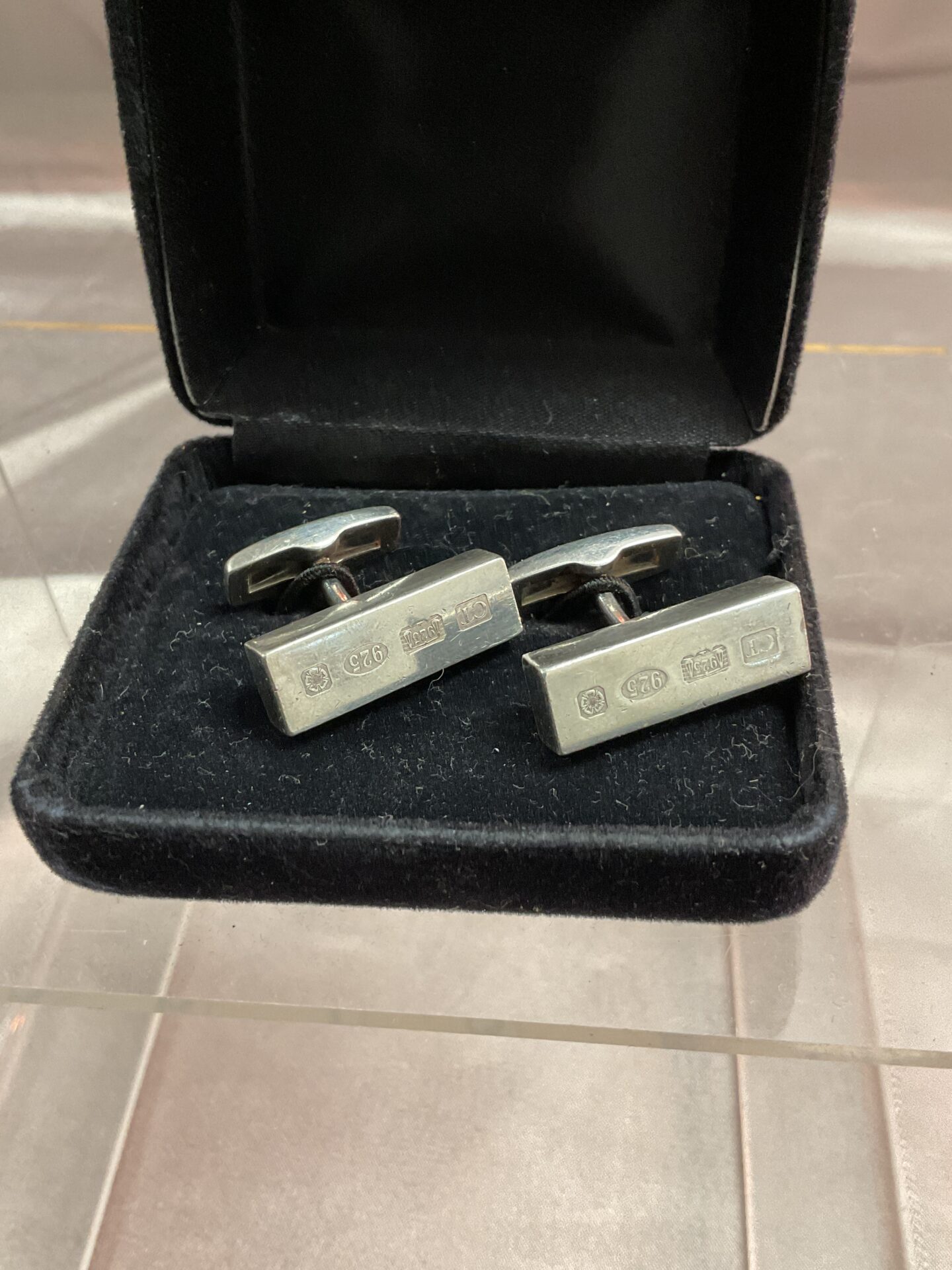 892 Pair of Hallmarked Sterling Silver Ingot Cufflinks