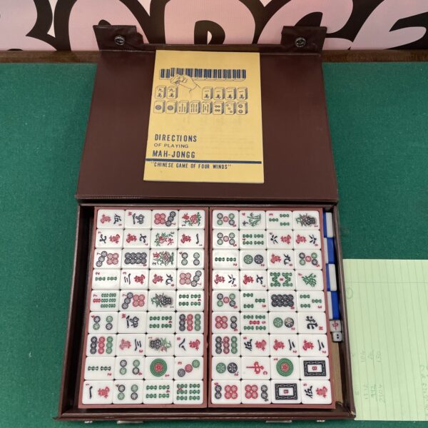 Vintage Mah Jong set in original decorated box.