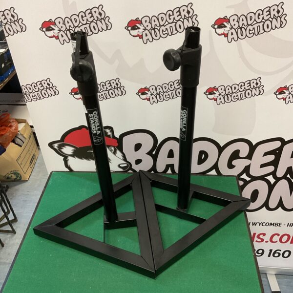 Black Gorilla speaker stands, a pair for home audio setup.