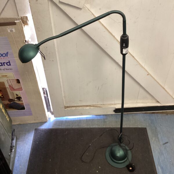Vintage flexible standard reading lamp with adjustable arm.