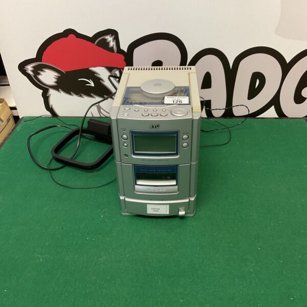 Vintage JVC RC-X202 CD cassette player, portable radio.