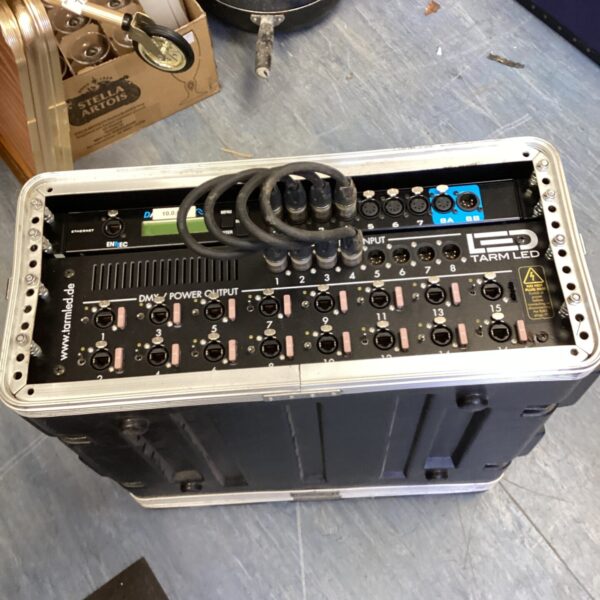 Professional Tarm LED lighting controller with DMX connections.