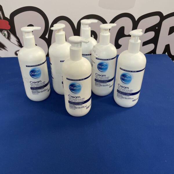 six bottles of oilatum cream