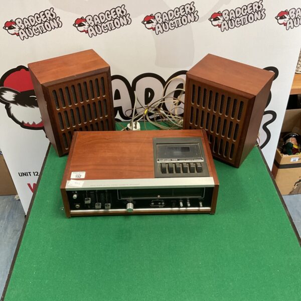 Vintage Harvard 1100 cassette recorder with matching speakers.