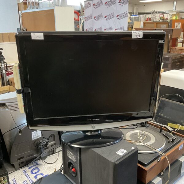 Wharfedale 21 inch TV with integrated DVD player, vintage television.