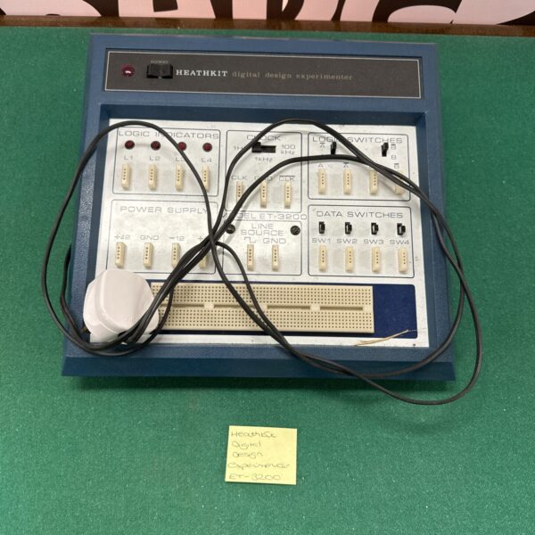 Vintage Heathkit ET-3200 digital logic trainer with switches and indicators.