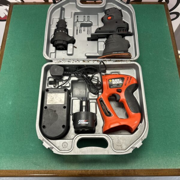 Black & Decker Quattro multi tool with charger and battery, untested condition.