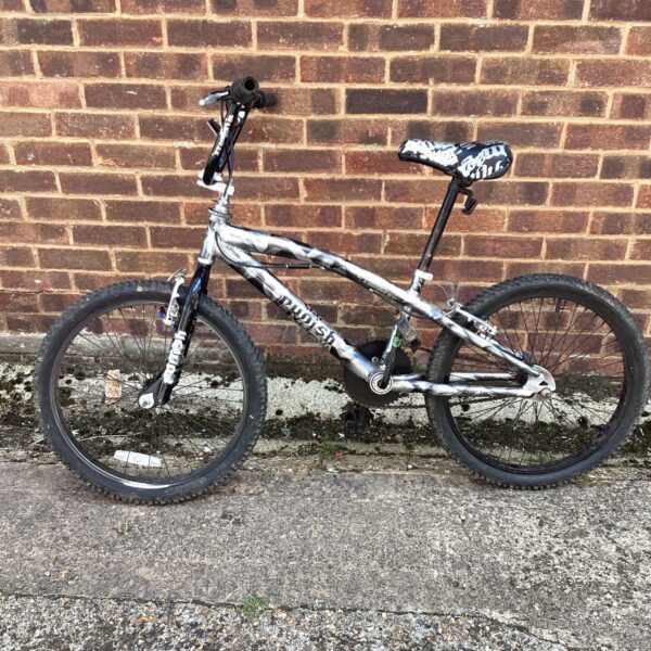 Side view of a vintage Magna Punish BMX bike.