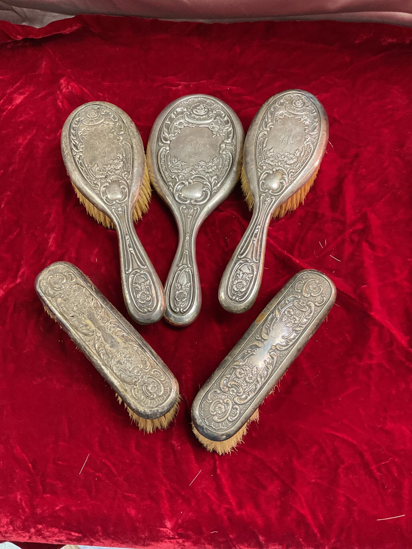 936 Birmingham Hallmarked silver Dressing table Mirror and brush set