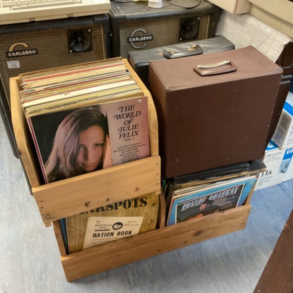 Vintage vinyl record collection featuring Carlsborg records.
