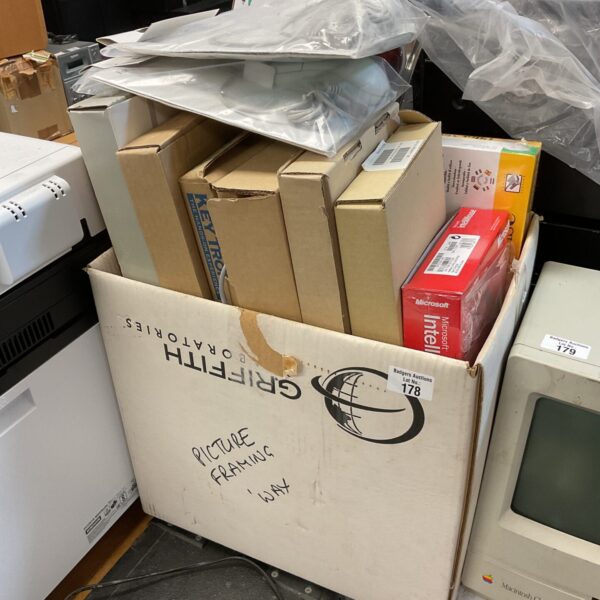 Collection of vintage computer keyboards and mice from Microsoft.