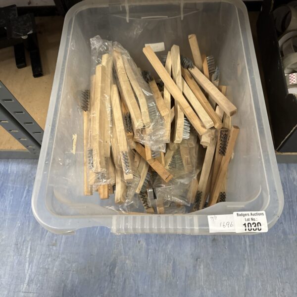 Large lot of new small wire brushes for cleaning and metalwork.