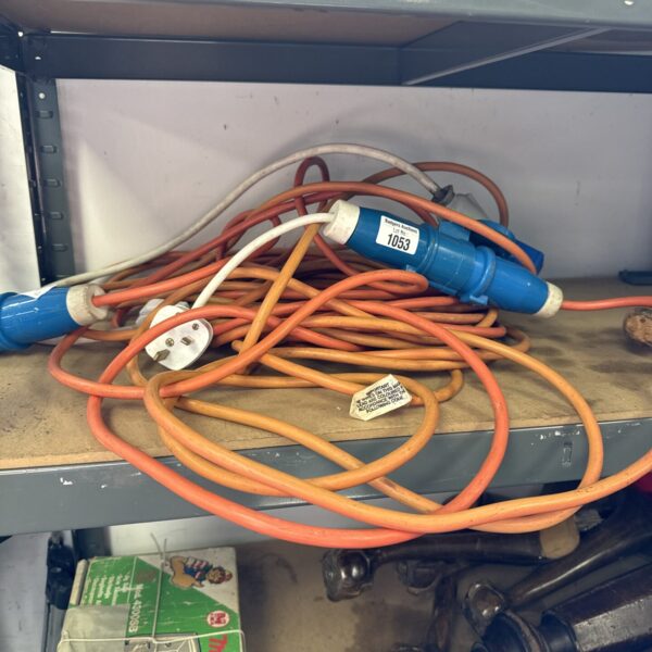 Orange caravan hookup cable for camping and touring.