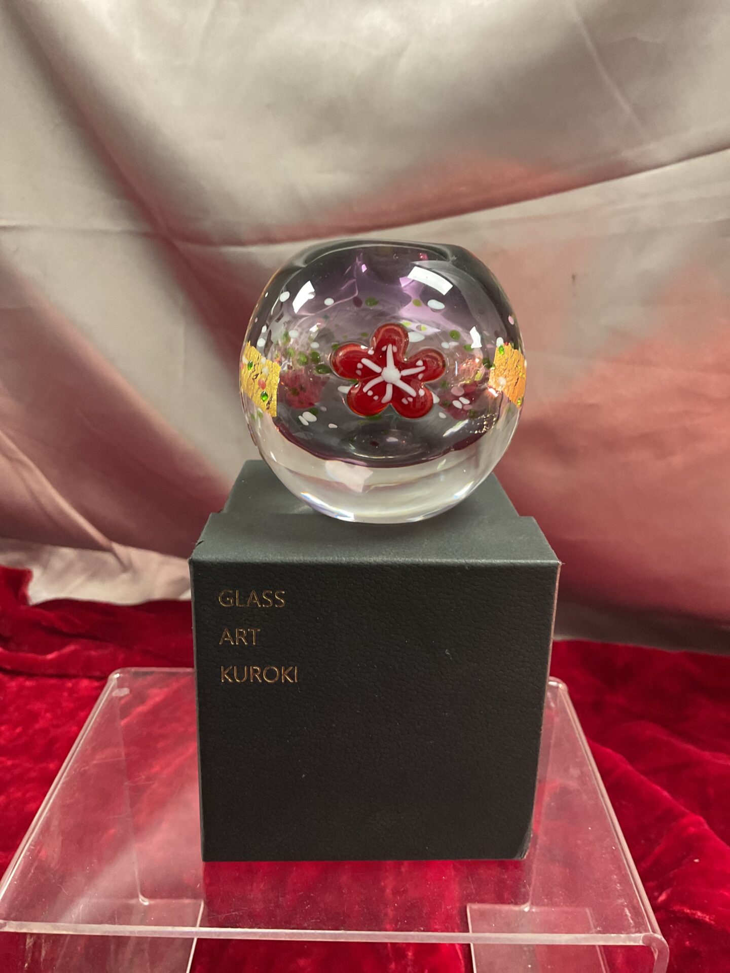 951 Glass art Japanese Kuroki Kuniaki Paper weight