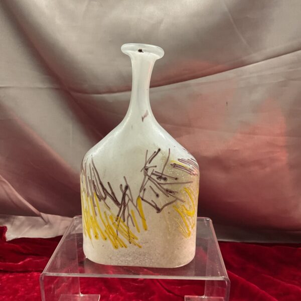 Swedish hand blown 7” Glass vase 1980s