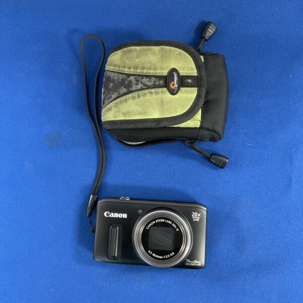 Canon PowerShot Sx260HS digital camera with case.
