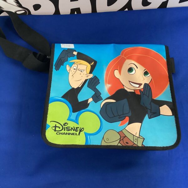 Front view of a colourful Kim Possible shoulder bag.