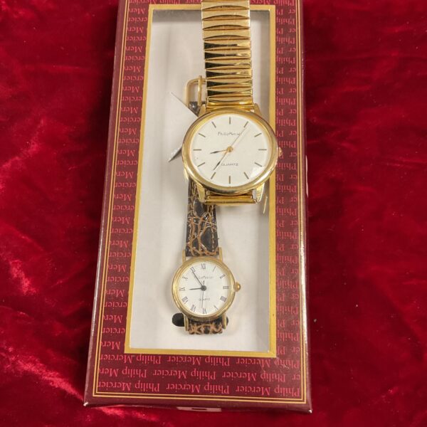 Ladies’ gold-tone Phillip Mercier quartz watch, presented as-found.