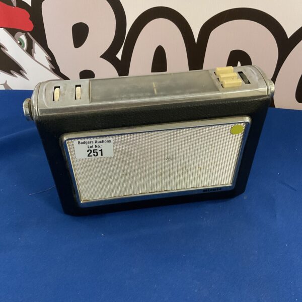 Front view of a vintage Bush retro portable radio.