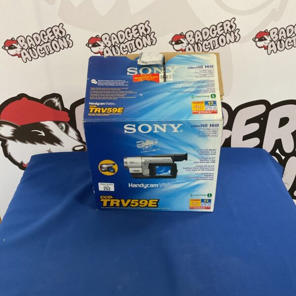 Vintage Sony TRV59E Hi8 camcorder in used condition.
