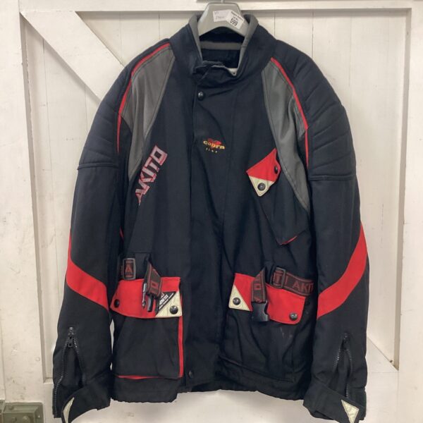 XXL Akito Cobra Plus motorcycle jacket in dark colours.