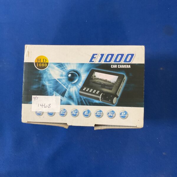 Vintage E1000 car dash camera for vehicle recording.