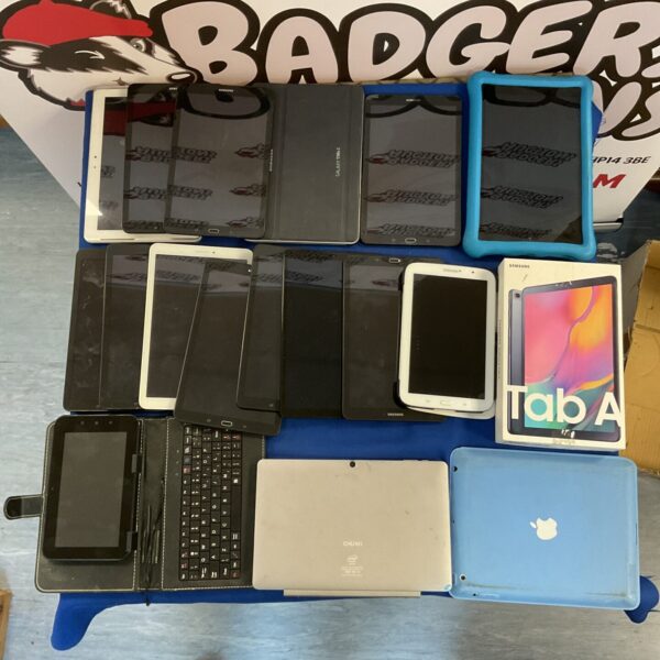 Lot of used Samsung tablets for repair or parts.