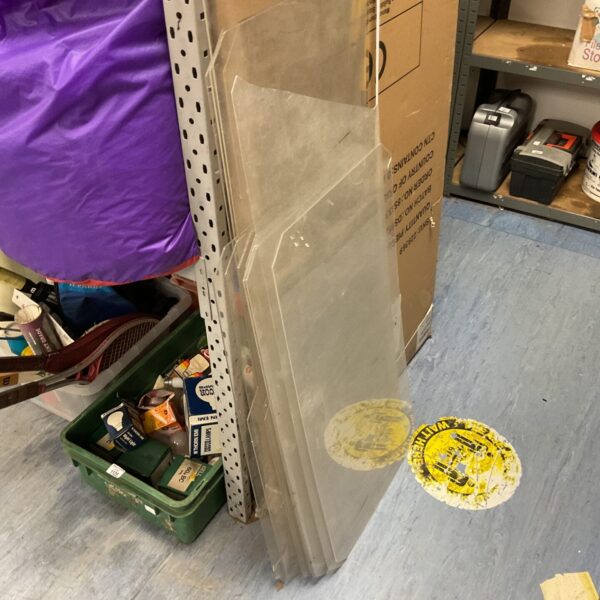 Clear perspex sheets in a mixed lot, ready for DIY projects.