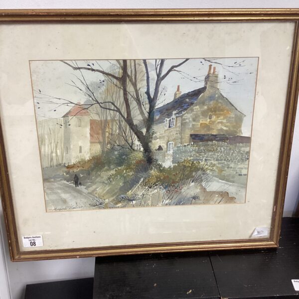 Signed watercolour painting of Telescombe Village by Angela Fielder.