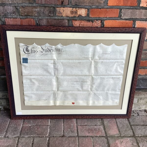 Antique George III vellum manuscript with intact wax seal.