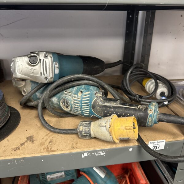 Two Makita 110v angle grinder bodies - untested