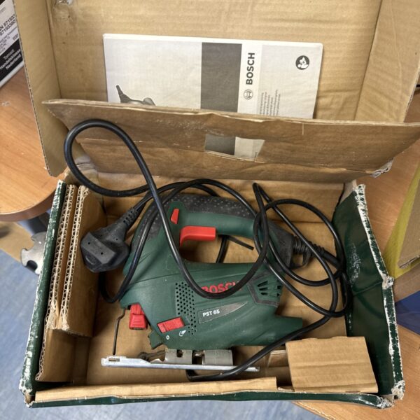 Used Bosch PST 65 jigsaw power tool for DIY projects.