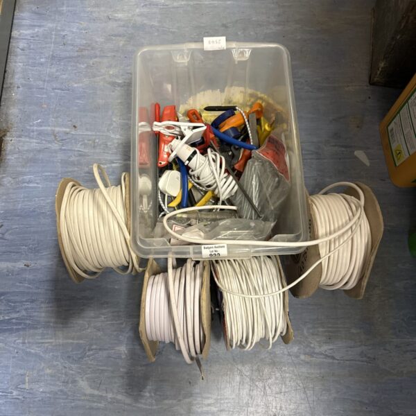 Assorted electrical cable lot with four part-used reels.